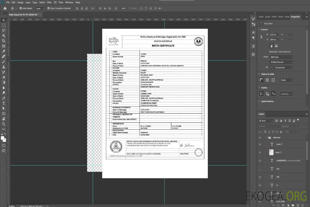 Australie Modèle d'acte de naissance du Territoire de la capitale australienne au format Word, version 1 template Australie Modèle d'acte de naissance du Territoire de la capitale australienne au format Word, version 1 template